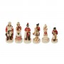 Schachfiguren Schlacht von Waterloo 1815 aus Alabaster und Kunstharz handbemalt