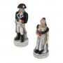 Schachfiguren Schlacht von Waterloo 1815 aus Alabaster und Kunstharz handbemalt