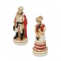 Schachfiguren Schlacht von Waterloo 1815 aus Alabaster und Kunstharz handbemalt