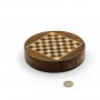 Magnetisches rundes Chess Set mit Schachfiguren und Kasten aus Naturholz
