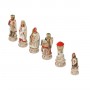 Schachfiguren Kreuzritter gegen Sarazenen aus Alabaster und Kunstharz handbemalt