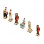 Schachfiguren Brückenspiel von Pisa Mezzogiorno aus Alabaster und Kunstharz von Hand bemalt