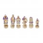 Schachfiguren aus Alabaster und Kunstharz von Hand bemalt Genghis Khan und der Kampf der Mongolen gegen das chinesische Volk