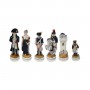 Schachfiguren Schlacht von Waterloo 1815 aus Alabaster und Kunstharz handbemalt