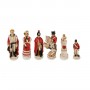 Schachfiguren Schlacht von Waterloo 1815 aus Alabaster und Kunstharz handbemalt