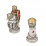 Schachfiguren Kreuzritterorden aus Alabaster und Kunstharz von Hand bemalt