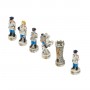 Schachfiguren Staatspolizei und Verkehrspolizei aus Alabaster und Kunstharz von Hand bemalt
