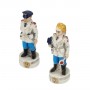 Schachfiguren Staatspolizei und Verkehrspolizei aus Alabaster und Kunstharz von Hand bemalt