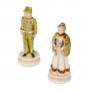 Schachfiguren Carabinieri in hoher Uniform in hand painted alabaster and resin