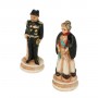 Schachfiguren Carabinieri in hoher Uniform in hand painted alabaster and resin