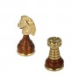 Schachfiguren aus Messing und Holz von Hand angefertigt mit Gold und Silber überzogen