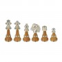 Schachfiguren aus Messing und Holz von Hand gemacht und montiert mit Gold-und Silberbad