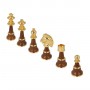 Schachfiguren aus Messing und Holz von Hand gemacht und montiert mit Gold-und Silberbad