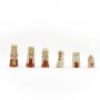 Schachfiguren Kreuzritter stilisiert aus Alabaster und Kunstharz handbemalt