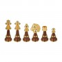 Schachfiguren aus Messing und Holz von Hand gemacht und montiert mit Gold-und Silberbad