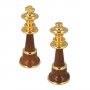 Schachfiguren aus Messing und Holz von Hand gemacht und montiert mit Gold-und Silberbad