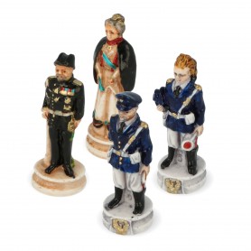 Schachfiguren Staatspolizei gegen Carabinieri aus Alabaster und Kunstharz von Hand bemalt