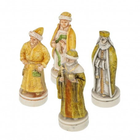 Schachfiguren Schlacht von Kazan aus Alabaster und Kunstharz von Hand bemalt