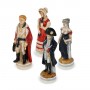 Schachfiguren Schlacht von Waterloo 1815 aus Alabaster und Kunstharz handbemalt