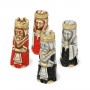 Schachfiguren Kreuzritter stilisiert aus Alabaster und Kunstharz handbemalt