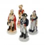 Schachfiguren Schlacht von Waterloo 1815 aus Alabaster und Kunstharz handbemalt