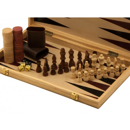 JOAASU Backgammon Set 11 Zoll - Reise-Brettspiel Mit Schachfiguren