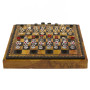 Komplettes Schachset mit Schachfiguren "DAS POKERSPIEL"  Handbemalt und Schachbrett mit Box Behälter aus Kunstleder