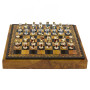 Komplettes Schachset mit Schachfiguren "DAS Mittelalter" handbemalt und Schachbrett mit Boxbehälter aus Kunstleder
