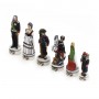 Schachfiguren Savoyen gegen Bourbonen aus Alabaster und Kunstharz handbemalt