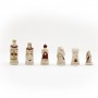 Schachfiguren Mittelalter aus Alabaster und Kunstharz von Hand bemalt