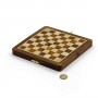 Magnetisches quadratisches Klappschachspiel mit Schachfiguren oder Schachfiguren und Damespiel aus Holz