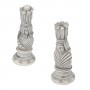 Schachfiguren Jugendstil "Art Nouveau" aus Alabaster und Kunstharz handbemalt