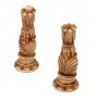 Schachfiguren Jugendstil "Art Nouveau" aus Alabaster und Kunstharz handbemalt