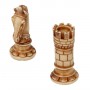 Schachfiguren Jugendstil "Art Nouveau" aus Alabaster und Kunstharz handbemalt