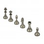 Klassische Schachfiguren Stauntonmodell aus Metall Zink Legierung mit handgefertigter Arabesken Oberfläche von Hand verarbeitet.
