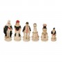 Schachfiguren Schlacht von Spanien aus Alabaster und Kunstharz von Hand bemalt.