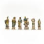 Schachfiguren Schlacht von Azio - Römer gegen Ägypter aus Alabaster und Kunstharz handbemalt