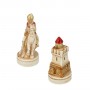 Schachfiguren Schlacht von Cornwall aus Alabaster und handbemaltem Kunstharz