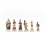 Schachfiguren Schlacht von Waterloo 1815 aus Alabaster und Kunstharz handbemalt