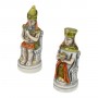 Kleopatra und Cäsar Schachfiguren aus Alabaster und handbemaltem Kunstharz