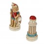 Kleopatra und Cäsar Schachfiguren aus Alabaster und handbemaltem Kunstharz