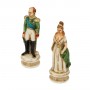 Schachfiguren Schlacht von Borodino aus Alabaster und Kunstharz handbemalt