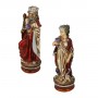 Schachfiguren die Ernte - Bacchus aus Alabaster und handbemalten Kunstharz
