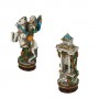 Schachfiguren die Ernte - Bacchus aus Alabaster und handbemalten Kunstharz