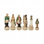 Schachfiguren Schlacht von Borodino aus Alabaster und Kunstharz handbemalt