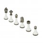 Klassische Schachfiguren Stauntonmodell in einer Metall Zinklegierung und aus Holz schwarz-weiß lackiert von Hand gefertigt