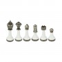 Klassische Schachfiguren Stauntonmodell in einer Metall Zinklegierung und aus Holz schwarz-weiß lackiert von Hand gefertigt