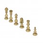 Klassische Schachfiguren Stauntonmodell aus massivem Messingmetall von Hand gedreht und verarbeitet